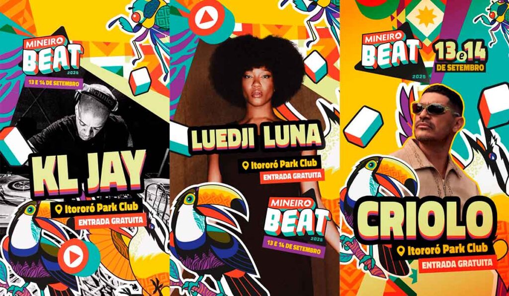 programação mineiro beat, kl jay, lued e criolo