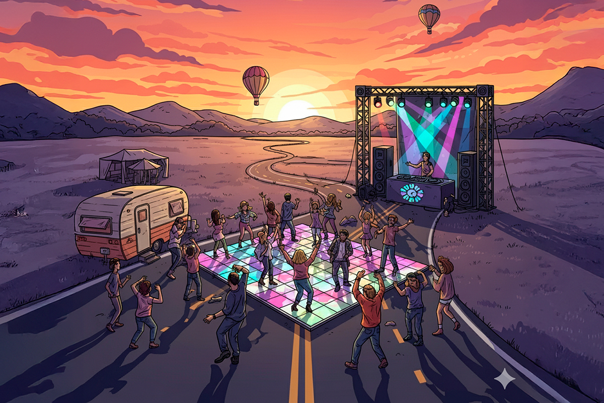 pista de dança no meio do nada. tem festival esse mês?