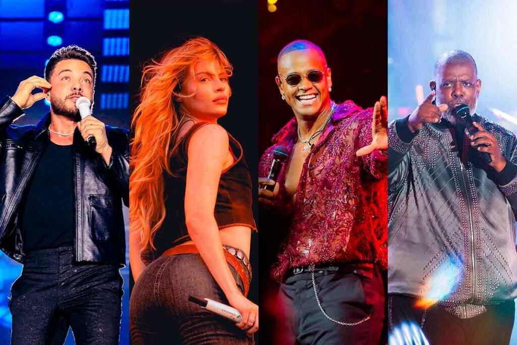 Montagem com: Wesley Safadão, Luiza Sonza, Leo Santana e Pericles