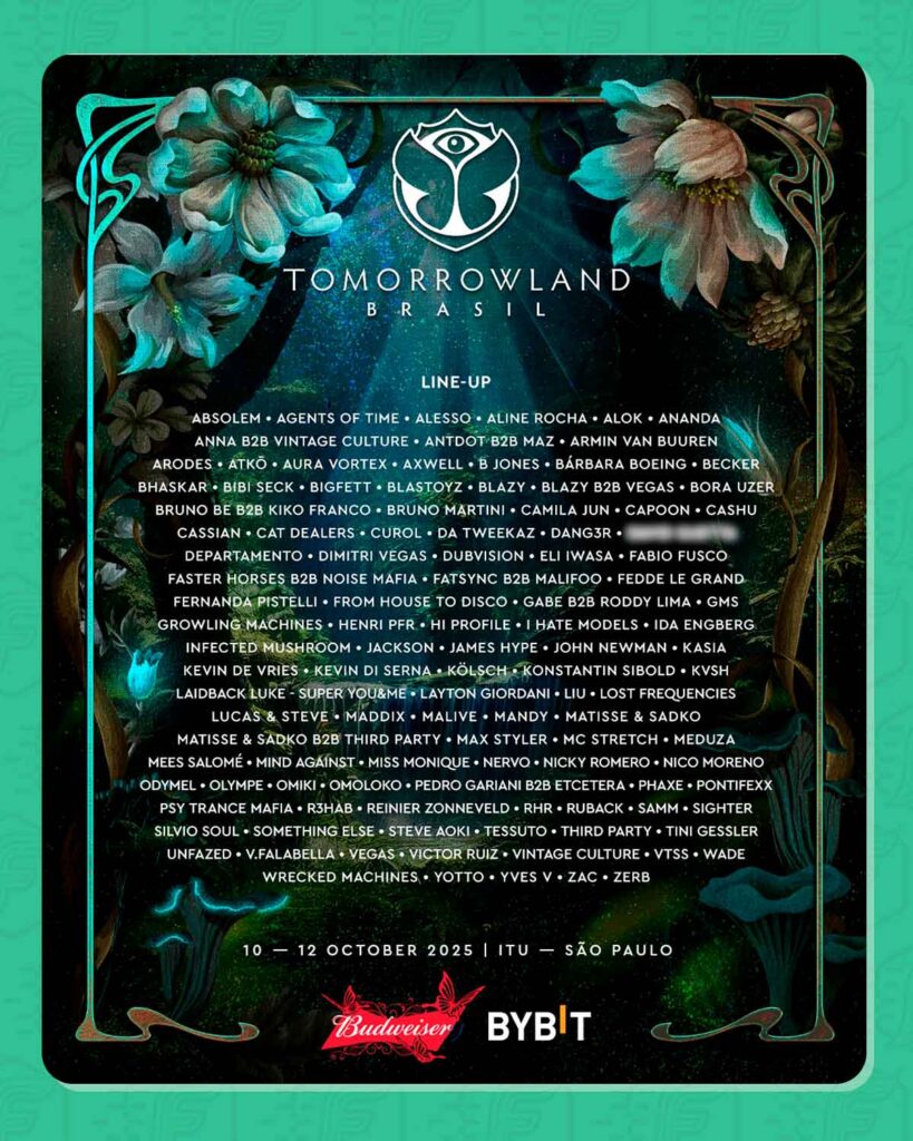 Line-up do Tomorrowland Brasil 2025